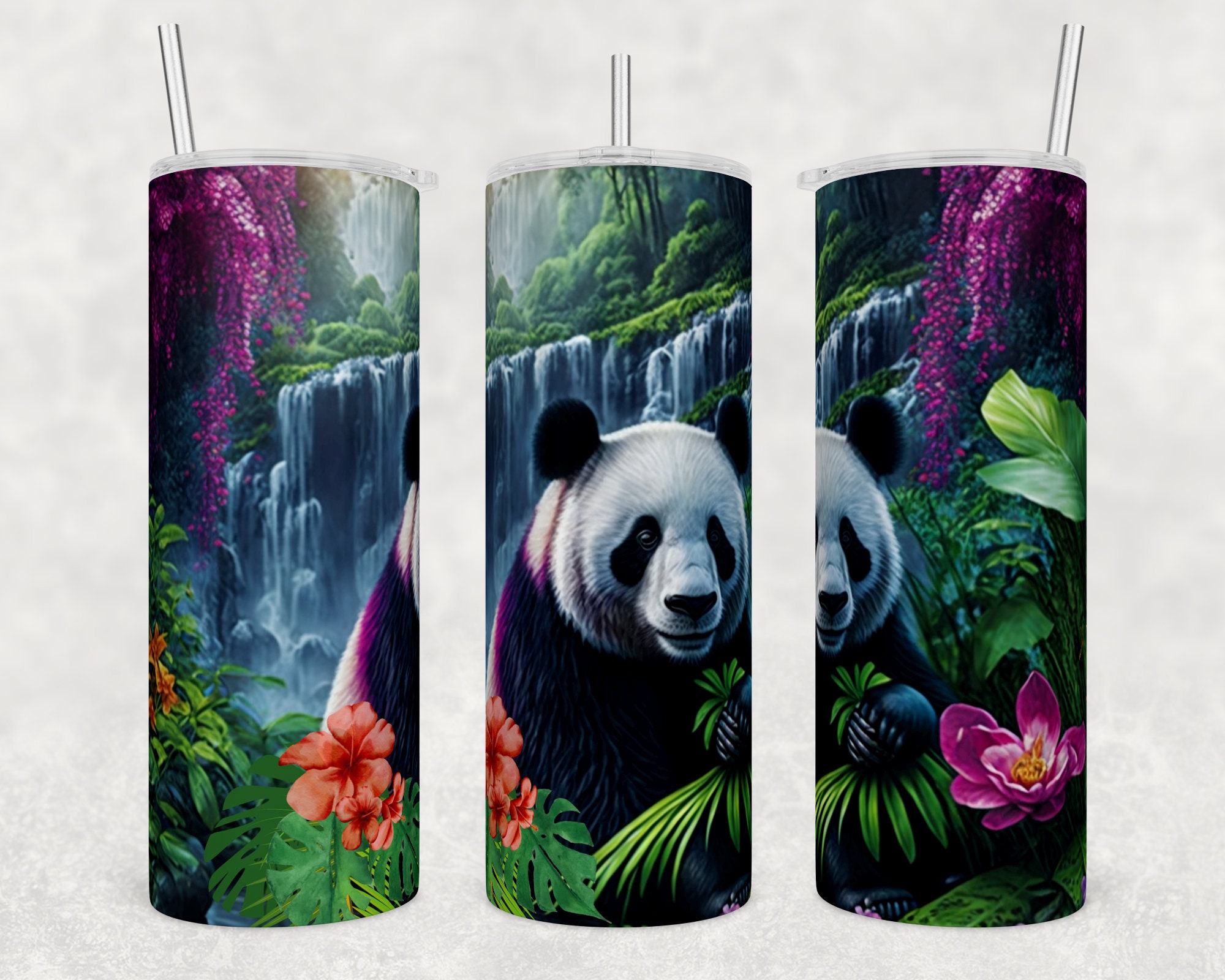 3D Cute Panda Tumbler 1 Graphic by Tumbler Wraps · Creative Fabrica