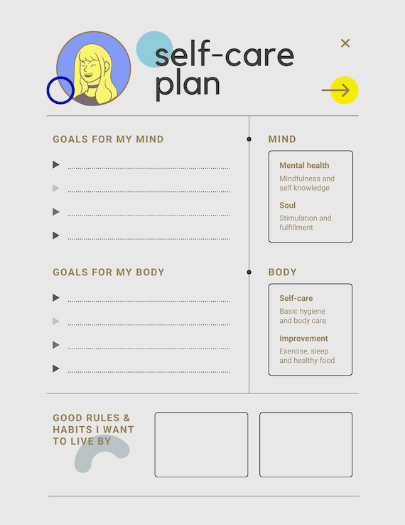 4 Page Self-care Assessment Planner Intentions Goals - Etsy