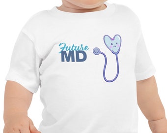 Camiseta de bebé Future MD / Camiseta de bebé de médico, camiseta para niño pequeño, broma médica, regalo de baby shower, neurólogo, cardiólogo, anestesiólogo, enfermero