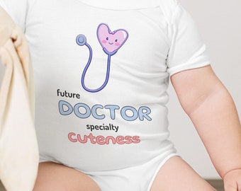 Body para bebé con temática de futuro médico / Regalo para recién nacido, especialidad médica, body, neurólogo, cardiólogo, anestesiólogo, hematólogo