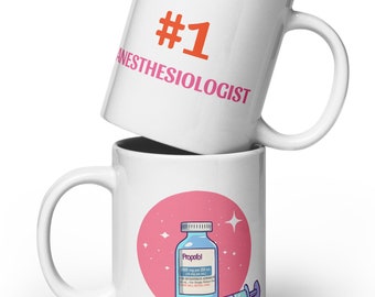 Taza de anestesiólogo n.° 1 / Regalo de médico anestesista, humor médico, tazas n.° 1, propofol, divertido, anestésico, jeringa