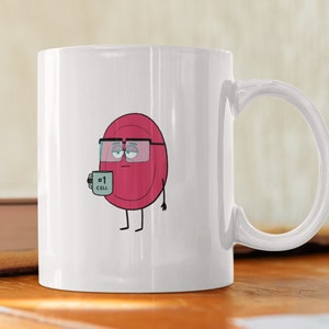 Kubek nr 1 Komórka | Prezent dla onkologa, Pacjent z rakiem, Choroba komórkowa, Czerwone krwinki, Uroczy kubek lekarza, Lekarz, Onkologia, Hematologia