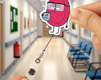 No.1 Cell Badge ID Holder | Doctor, Nurse, Hospital Administrator gift, Funny red blood cell