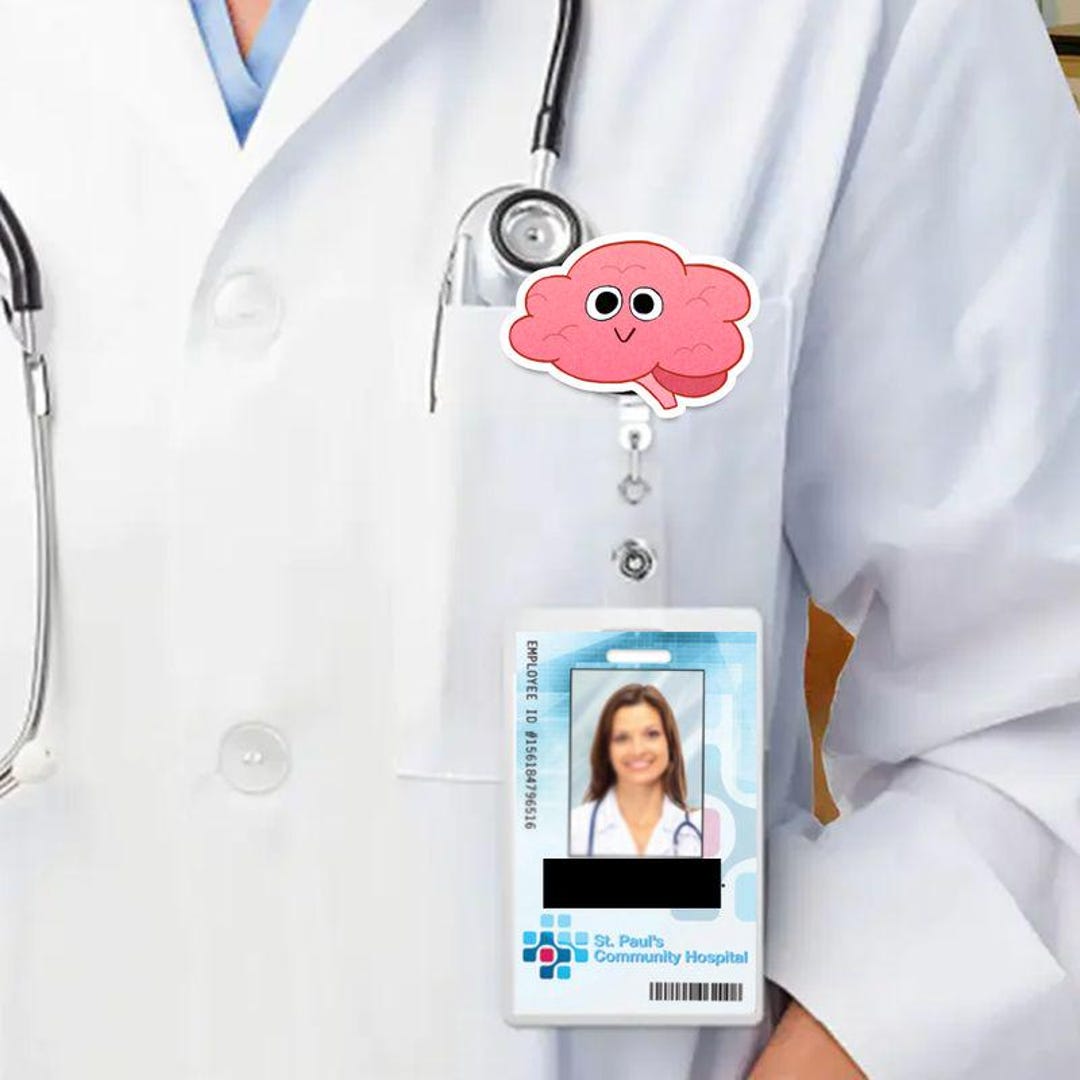 Brain Badge ID Holder | Neurologist, Pediatrics, Doctor, Nurse ...