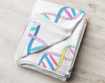 DNA Helix Blanket | Soft Plush Throw Science gift, Baby blanket, Hematologist, Oncologist present, Genetics, Med student, New Born, Doctor