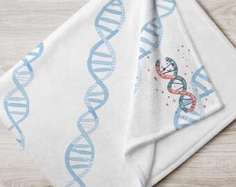 DNA Blanket | Soft Plush Throw Science gift, Baby blanket, Hematologist, Oncologist present, Genetics, Med student, New Born, Doctor