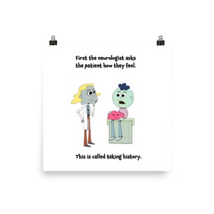 Patient History - Print | Neurology, Neurologist gift, Doctor gift, Medical student, Neurology art, Brain, Neuro, Neuroscience, Patient