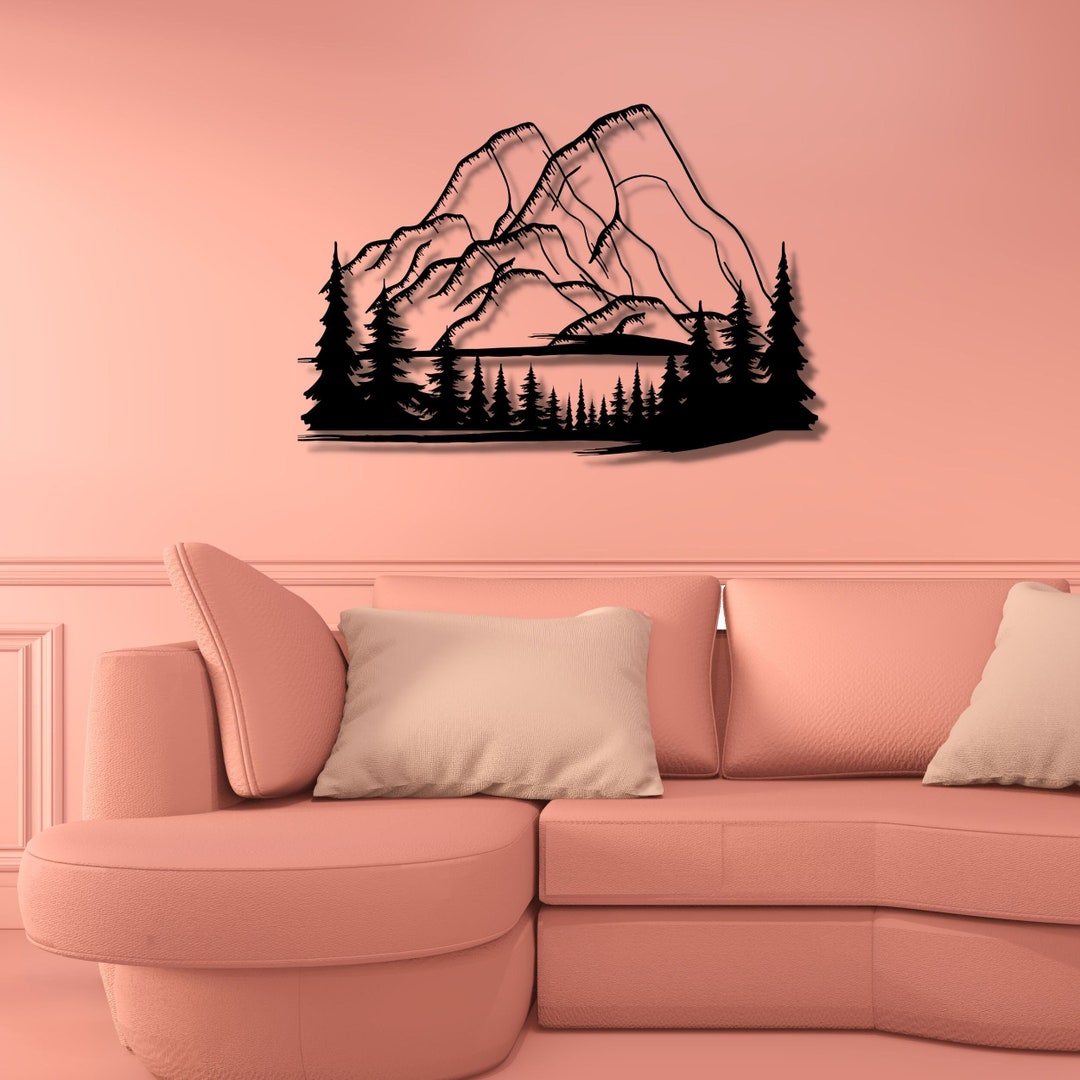Mountain Wall Art Metal Mountain Wall Art Mountain Metal Etsy
