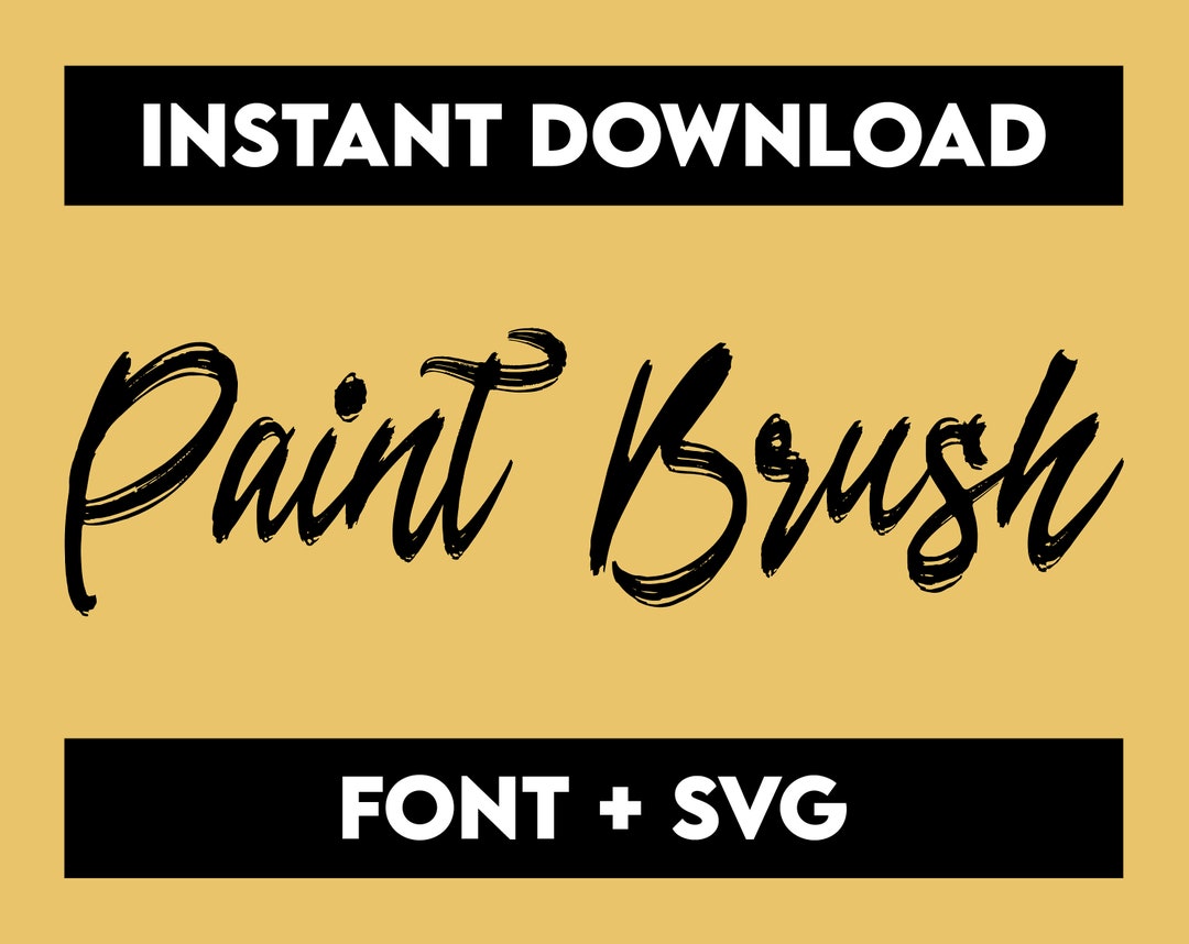 Paint Brush Font Vector Font SVG Font ABC Alphabet Etsy