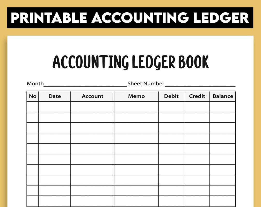 Printable Accounting Ledger Income and Expense Tracker - Etsy