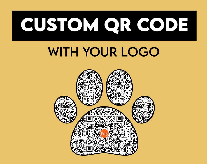 Custom QR Code in a Paw Shape for Veterinarians Animal Etsy Canada