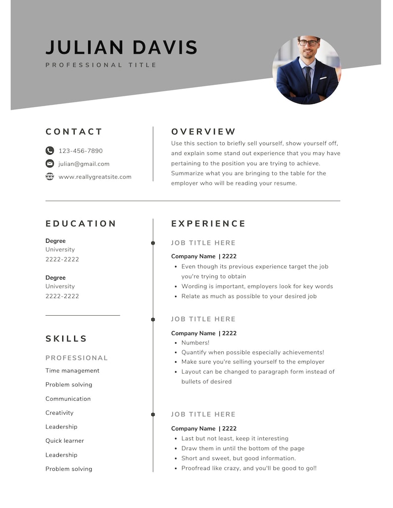 Editable Resume Template Resume - Il 794xN.4293881827 87pz 