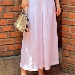 Linen Crop Pants. Linen Elastic Waist Pants. Linen Pants