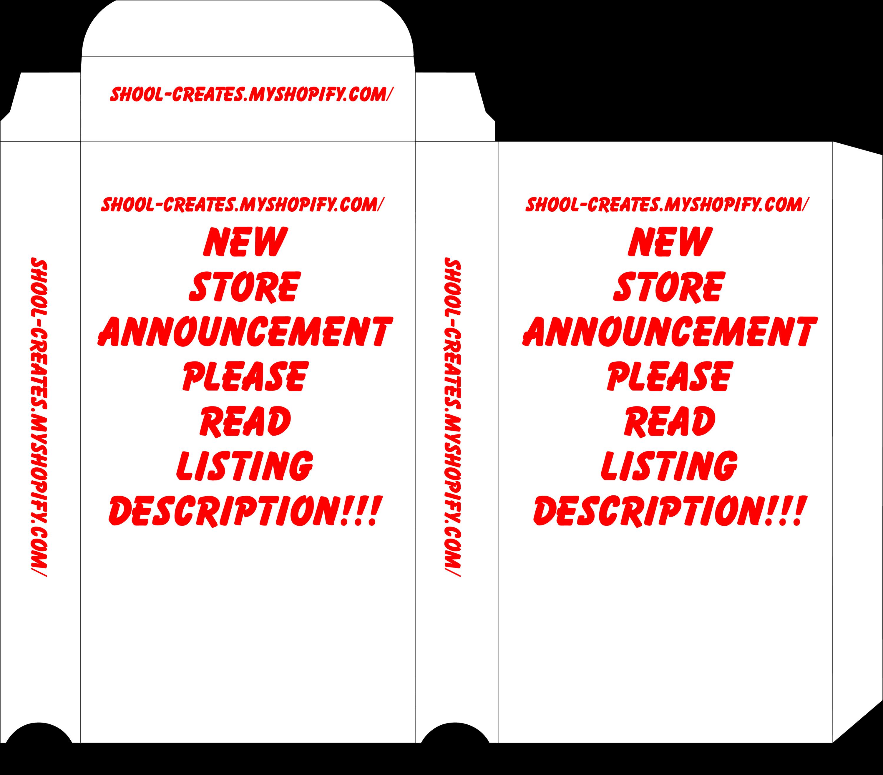 New Store Platform Announcement (PLEASE READ DESCRIPTION