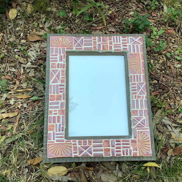 Mosaic picture frame, tabletop or wall hanging picture frame.