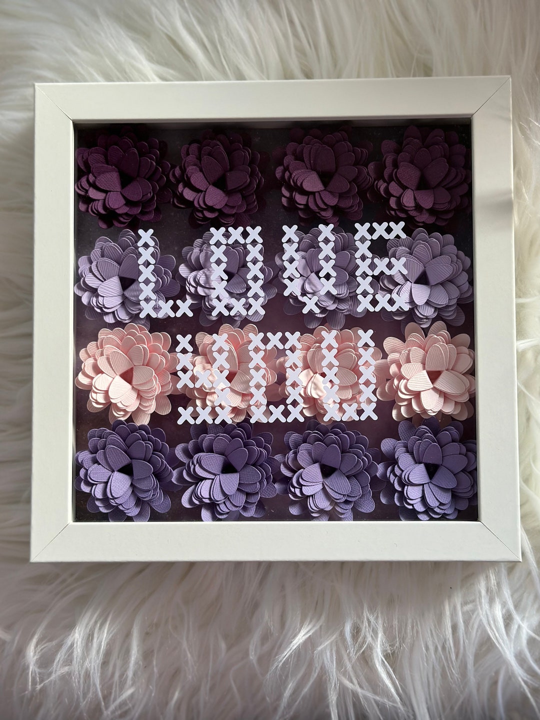 Flower Shadow Box I Shadow Box I Paper Flowers I Flower Decor I Flower