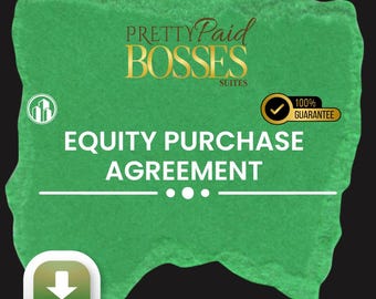 Equity Purchase Agreement | Real Estate Sales Contract Template | For Investors & Buyers | Editable Word/PDF