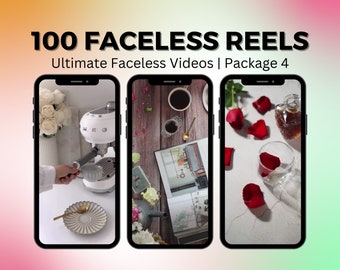 Faceless Reels Bundle (Paquet 4) - 100 vidéos verticales premium | Moulinets sans visage | Rouleaux pour Tiktok Instagram Téléchargement instantané