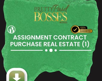 Assignment Contract Purchase Real Estate | Wholesale Agreement Template | For Investors & Realtors | Editable Word/PDF