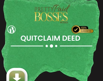 Quitclaim Deed | Real Estate Transfer Form | For Investors & Property Owners | Editable Word/PDF Template