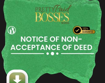 Non-Acceptance of Deed Template | Real Estate Legal Notice (Editable Word/PDF)
