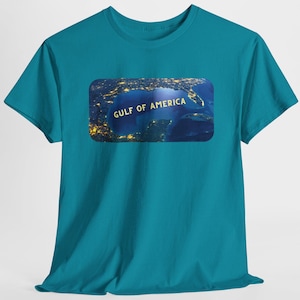 Carte des chemises du golfe d'Amérique, t-shirt unisexe en coton épais, t-shirt de la côte du golfe d'Amérique, cadeau géographie, carte des Etats-Unis