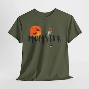Momster Shirt Womens Shirts Halloween Heavy Cotton Tee