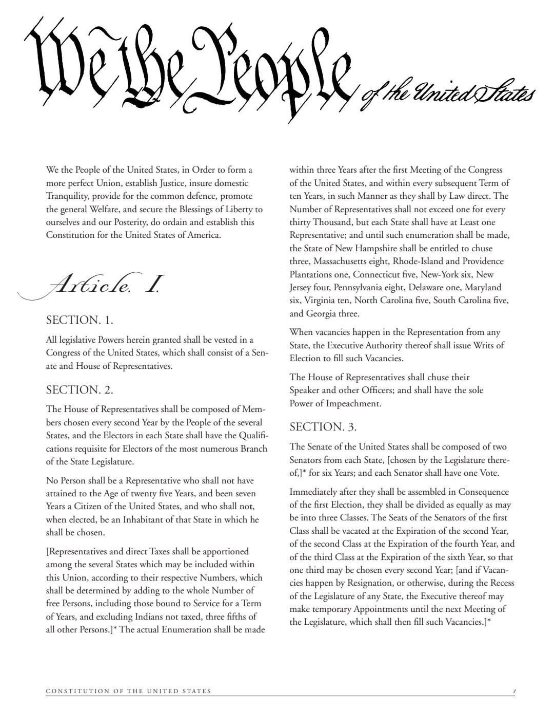 US Constitution Printable PDF Text Instant Digital Download Etsy