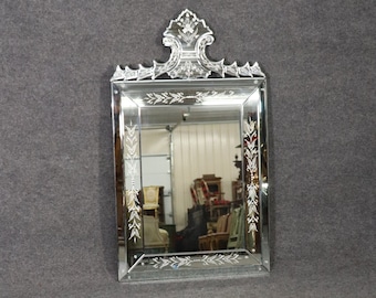 Venetian Style Etched Multi Panel Wall Hanging Mirror