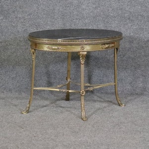 Louis XV Style Brass Marble Top Accent Table circa 1950s, Antique Furniture, Vintage, Vintage Decor, Antiques, Home Decor, French Furniture