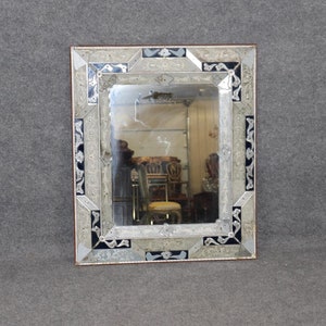 Antique Venetian Style Etched Glass Wall Hanging Mirror circa 1920s, Wall Mirror, Hanging Mirror, Wall Decor, Vintage Mirror, Retro