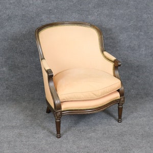 Vintage Louis XVI Style Upholstered Bergere circa 1960s, Armchair, Accent Chair, Antique Chair, MCM Chair, Chair, Furniture, Retro