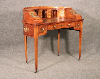 Fine Quality 1890s English Adams Paint Decorated Carlton House Desk, dpluxuries