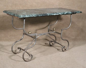 Maison Jansen Directoire Style Marble Top Console Table, Pastry Table, Server, Sofa Table