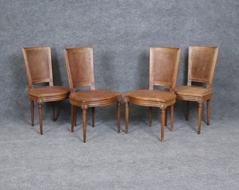 Set of 4 French Louis XVI Style Cane Back Side Chairs, Dining Chairs, Kitchen Chairs, Accent Chairs Vintage Chairs, Mid Century Chairs,Retro