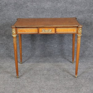 French Louis XVI Style Inlaid Accent Table with Bronze Mounts, Side Table circa 1910, Entryway Table, Antique Table, Vintage Table Furniture