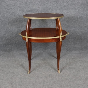 Vintage French Louis XV Style Two Tier Inlaid Dessert Table, Accent Table, Vintage Furniture, Antique Dessert Table, Accent Furniture, Retro