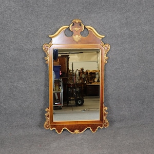 Vintage Italian Burled Walnut and Carved Gilt Mirror, Accent Mirror, Wall Mirror, Hanging Mirror, Mirror, Mid Century Mirror, Furniture