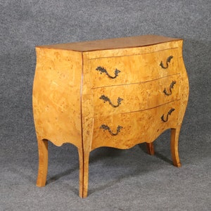 Italian Made Olive wood  Bombe Commode, Chest of Drawers, Dresser