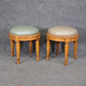 Pair of French Country Louis XVI Style Footstools, Furniture, Vintage Decor, Pair Benches, MCM, Home Decor, Vintage Furniture, DPLuxuries
