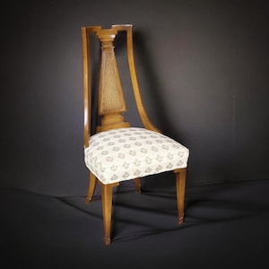 Vintage Directoire Style Cane Back Side Chair, Desk Chair, Accent Chair, Living Room Furniture, Entryway Furniture, Furniture, Retro
