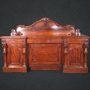 Antique Victorian 19th Century Mahogany Figural Sideboard, Antiques, Antique Decor, Vintage, Antique Furniture, Home Decor, Interior Decor