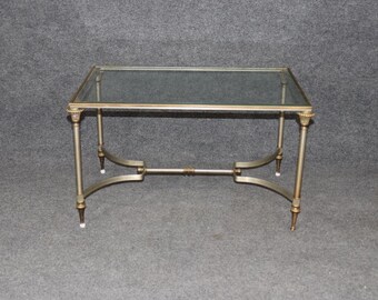 Hollywood Regency Brass Cocktail Table: Vintage Mid-Century Modern