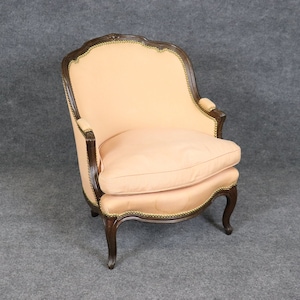 Louis XV Style Upholstered Bergere circa 1960s, Armchair, Accent Chair, Vintage Chair, Antique Chair, Chair, Antique Furniture, Lounge Chair