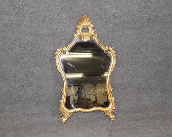French Rococo Style Carved Gold Gilt Mirror, Vintage Mirror, Wall Mirror, Wall Decor, Gold Mirror, Antique Mirror, Furniture, Retro