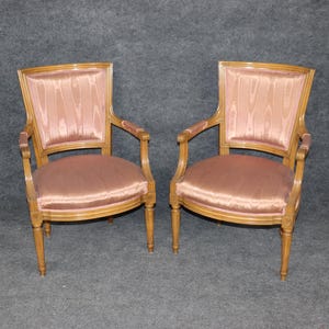 Pair of Louis XVI Style Armchairs circa 1950s, Club Chairs, Lounge Chairs, Accent Chairs, Pair Chairs, Upholstered Chairs, Furniture, Retro