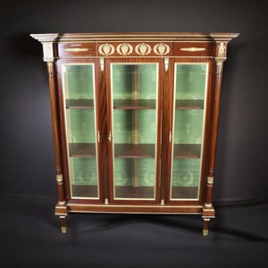 Vintage French Empire Style Vitrine circa 1950s, Display Cabinet, Cabinet, Curio Cabinet, Antique Furniture, Furniture, Retro