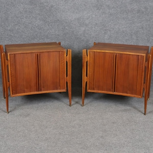 Mid Century Modern Pair of William Hinn Exoskeleton Nightstands circa 1960s, End Tables, Vintage Nightstands, MCM Furniture, Furniture,Retro