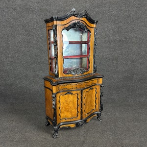 Antique 19th Century French 2 Piece Display Cabinet, China Cabinet, Vitrine, Antique Decor, Vintage Cabinet, Home Decor, Furniture, Retro