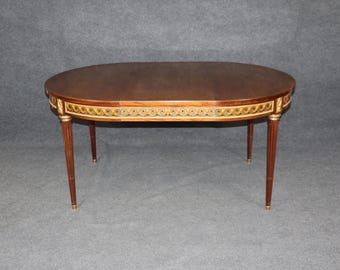 Antique French Louis XVI Style Dining Table with Bronze Ormolu Mounts
